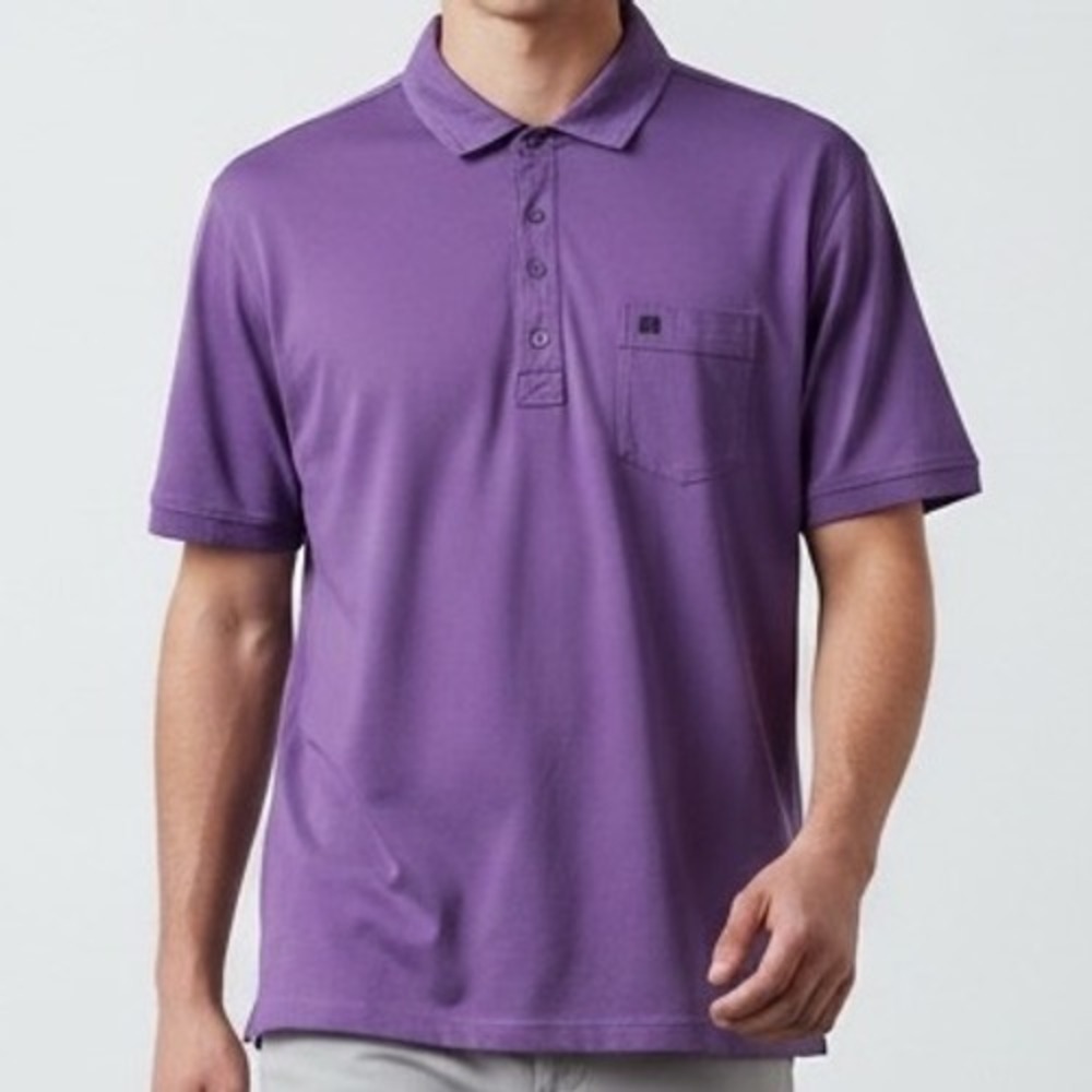 Travis Mathew Mens XXL Purple Pima Cotton Blend‎ Short Sleeve Pocket Polo Shirt